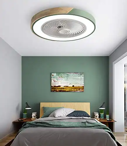 Thin Modern Wooden Ceiling Fan with Light