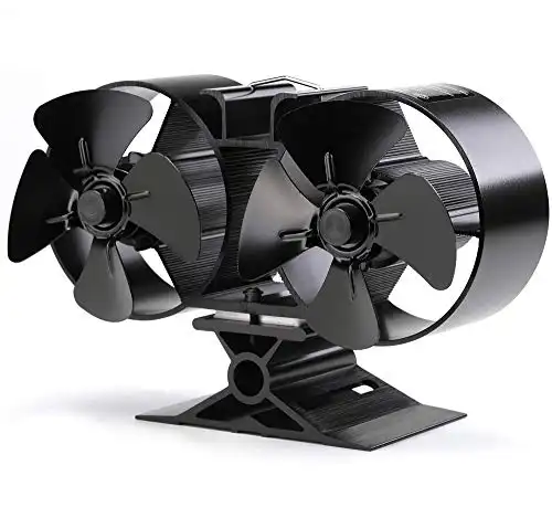 CRSURE Wood Stove Fan, 8 Blade Fireplace Fan