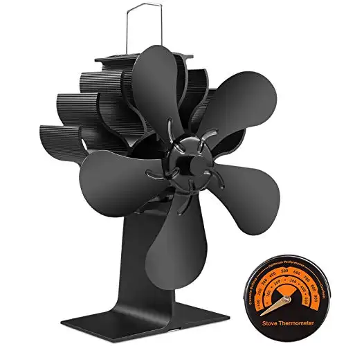 5 Blades Wood Burning Stove Fireplace Fan