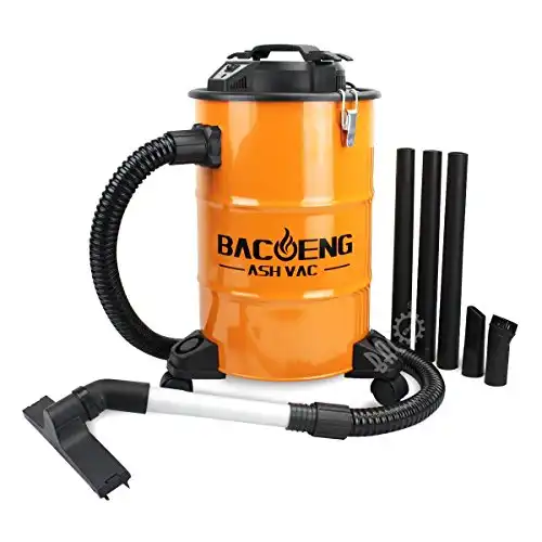 BACOENG 5.3-Gallon Ash Vacuum Cleaner with Double Stage Filtration System