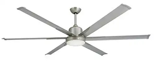 TroposAir Titan Brushed Nickel Large Industrial Ceiling Fan with DC-Motor, 72″