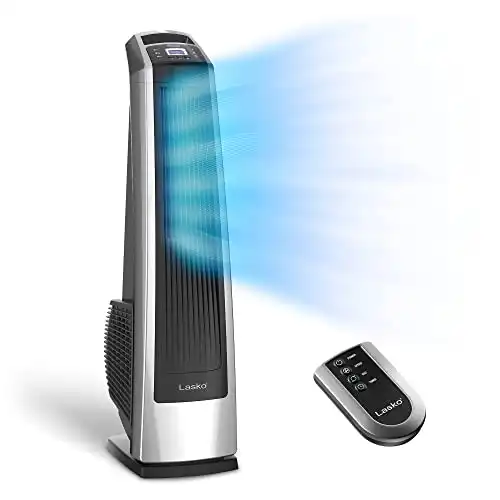 Lasko Oscillating High Velocity Tower Fan, Remote Control, Timer, 3 Powerful Speeds