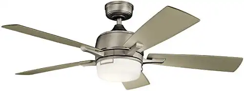 Kichler Lighting 300457NI Leeds LED Ceiling Fan with Light 52-inch Brushed Nickel