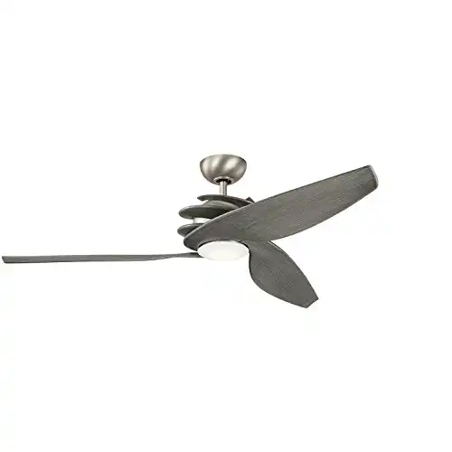KICHLER 300700NI7 Protruding Mount, 3 Driftwood Blades Ceiling fan with 33 watts light