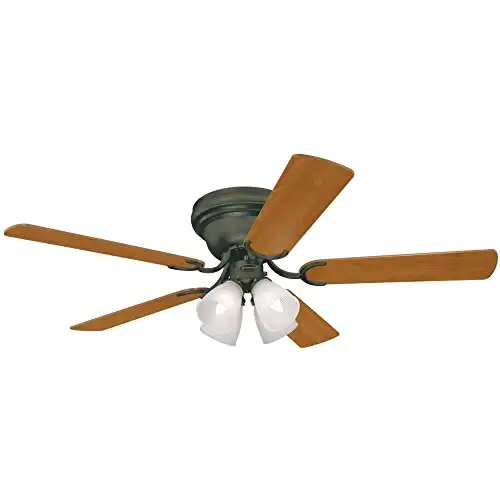 Westinghouse Lighting 7216200 Contempra IV 52-Inch Indoor Ceiling Fan, Light Kit with Frosted Ribbed Glass