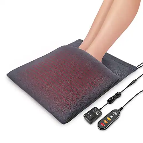 Comfier 2-in-1 Foot Warmer and Heating Pad, 12V Safety Voltage Washable Large Size