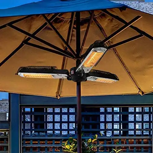 Electric Patio Parasol Umbrella Heater, Folding Outdoor Electric Infrared Space Heater