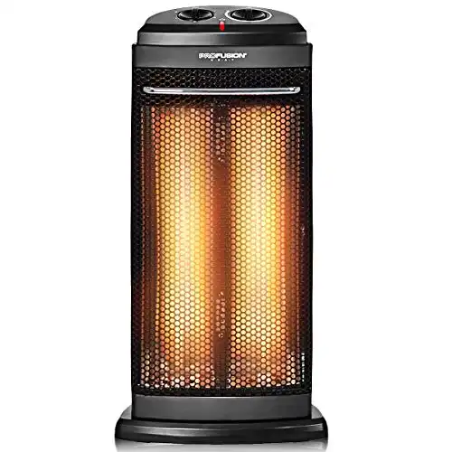 COSTWAY Infrared Heater, 600W/1200W Portable Radiant Tower Space Heater