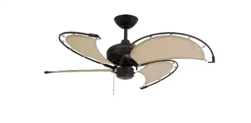 TroposAir Voyage Oil Rubbed Bronze Indoor/Outdoor Ceiling Fan with Khaki Fabric Blade