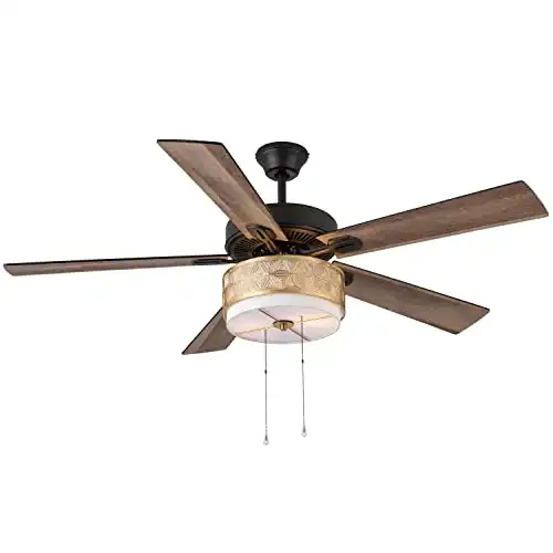 River of Goods LED Drum Caged Ceiling Fan