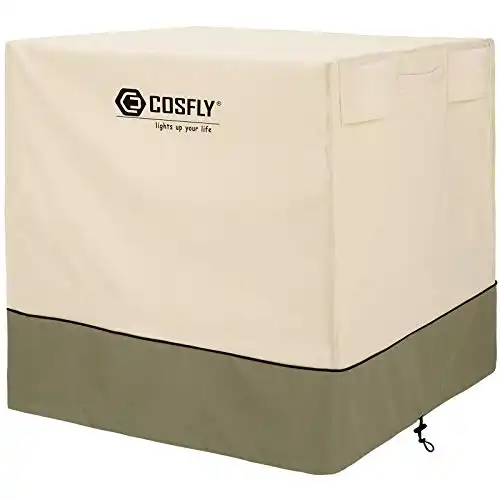 COSFLY Air Conditioner Cover for Outside Units-Durable AC Cover Water Resistant Fabric Windproof Design