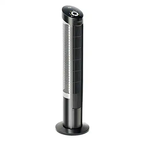 Seville Classics UltraSlimline 40 in. Oscillating Tower Fan with Steel Intake Grill