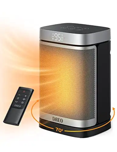 Dreo Space Heaters for Indoor Use, 70°Oscillating Portable Heater With Remote, 1500W