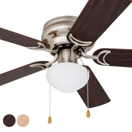 Prominence Home Alvina, 42 Inch Traditional Flush Mount Indoor LED Ceiling Fan