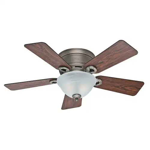 Hunter Fan Company 51024 Hunter Conroy Indoor Low Profile Ceiling Fan with LED Light and Pull Chain Control, 42", Antique Pewter