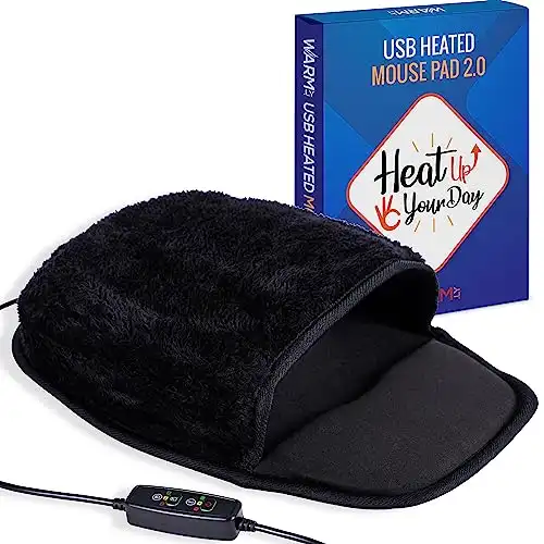 USB Heated Mouse Pad Hand Warmer - 3 Temperatures/Time Limits