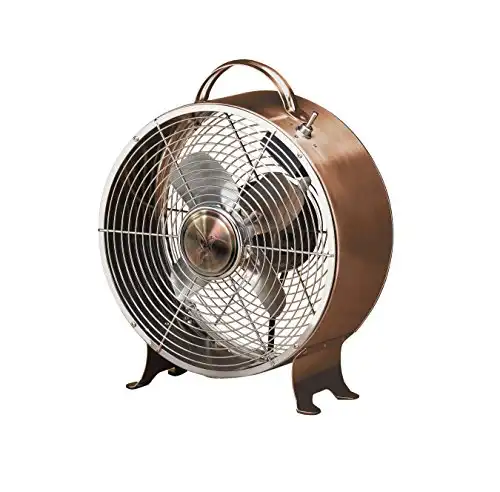 Desk Fan 10" Electric Table Fan (Standing – Copper)