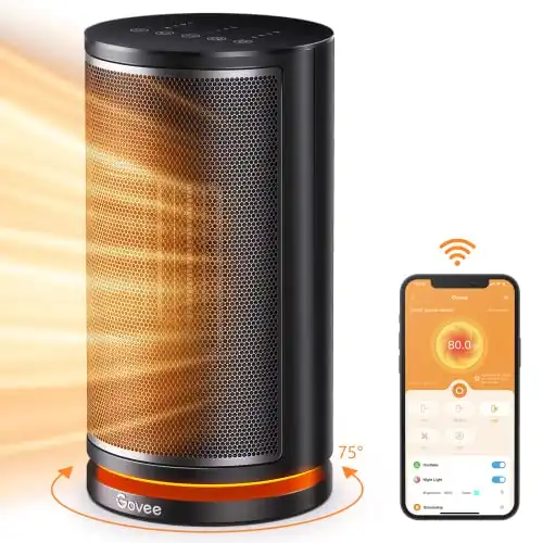Govee Smart Space Heater, 75°Oscillating Portable