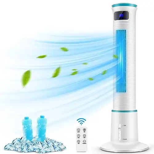 COMFYHOME 2-in-1 43'' Evaporative Air Cooler & Tower Fan w/Cooling & Humidification Function