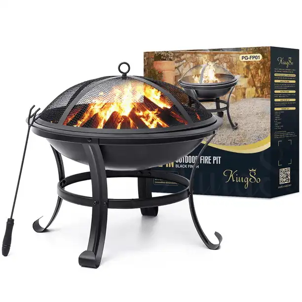 KingSo 22 inch Wood Burning Fire Pit for Camping Picnic Bonfire Patio